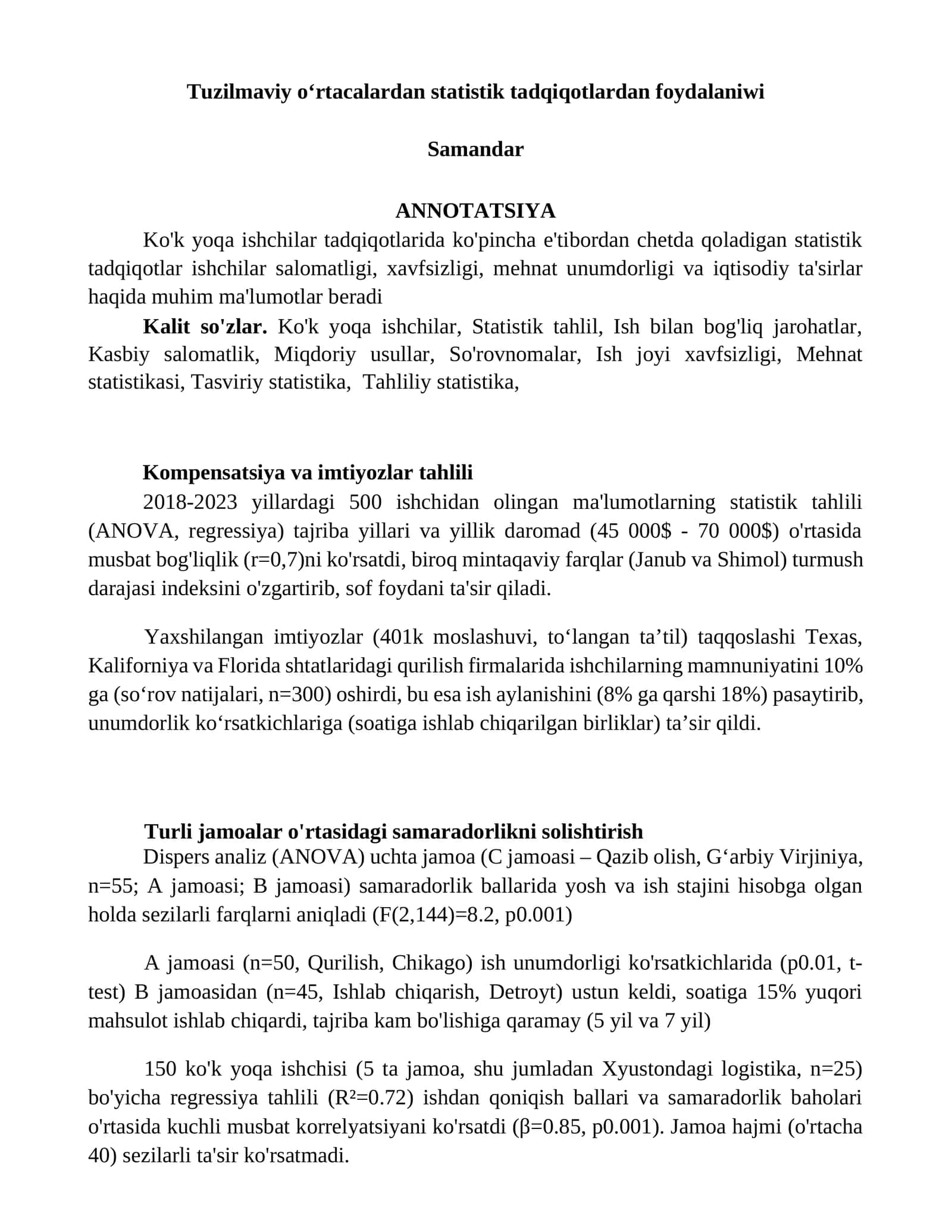 Statistik tadqiqotlar 1