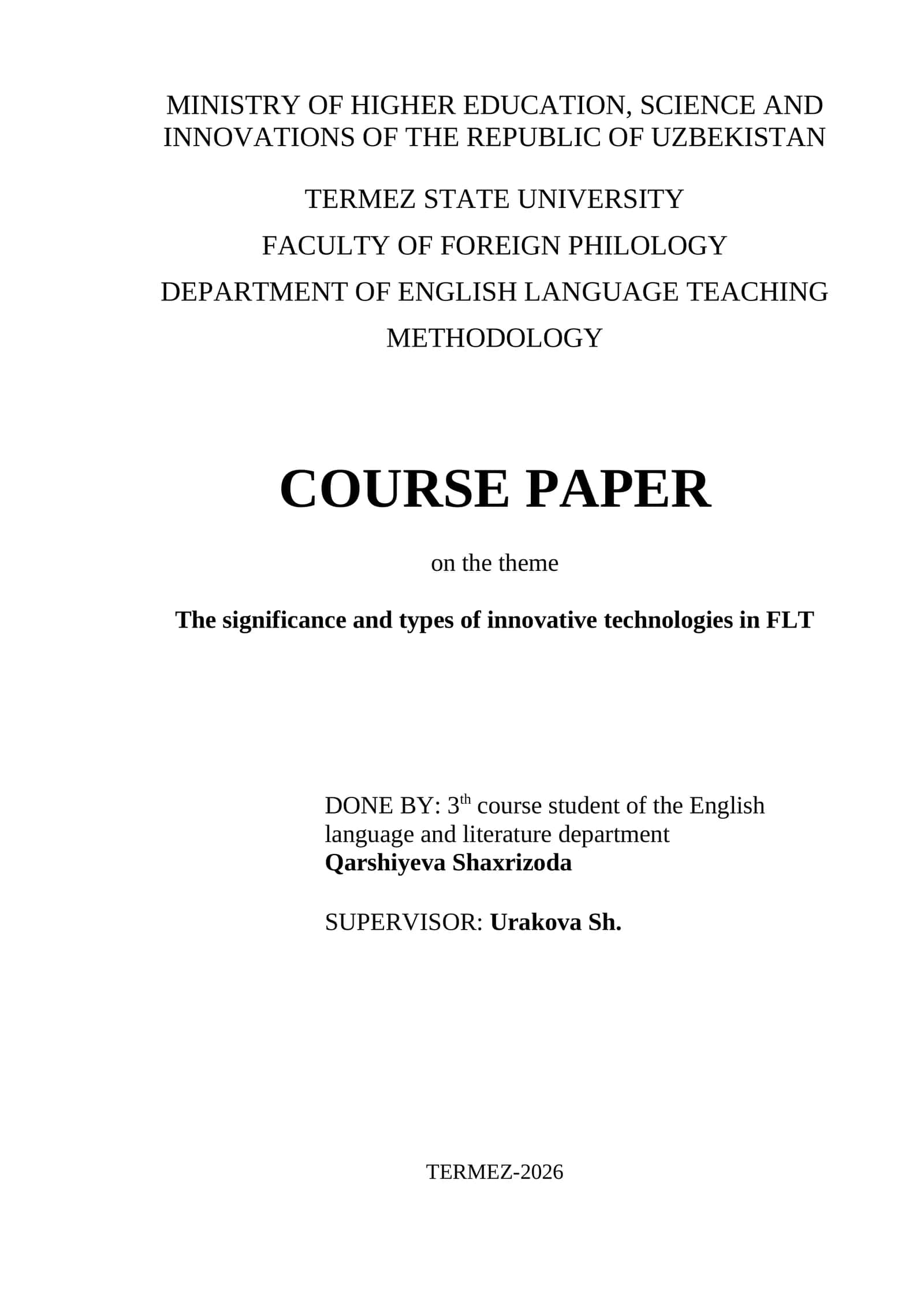 The significance and types of innovative technologies in FLT 1
