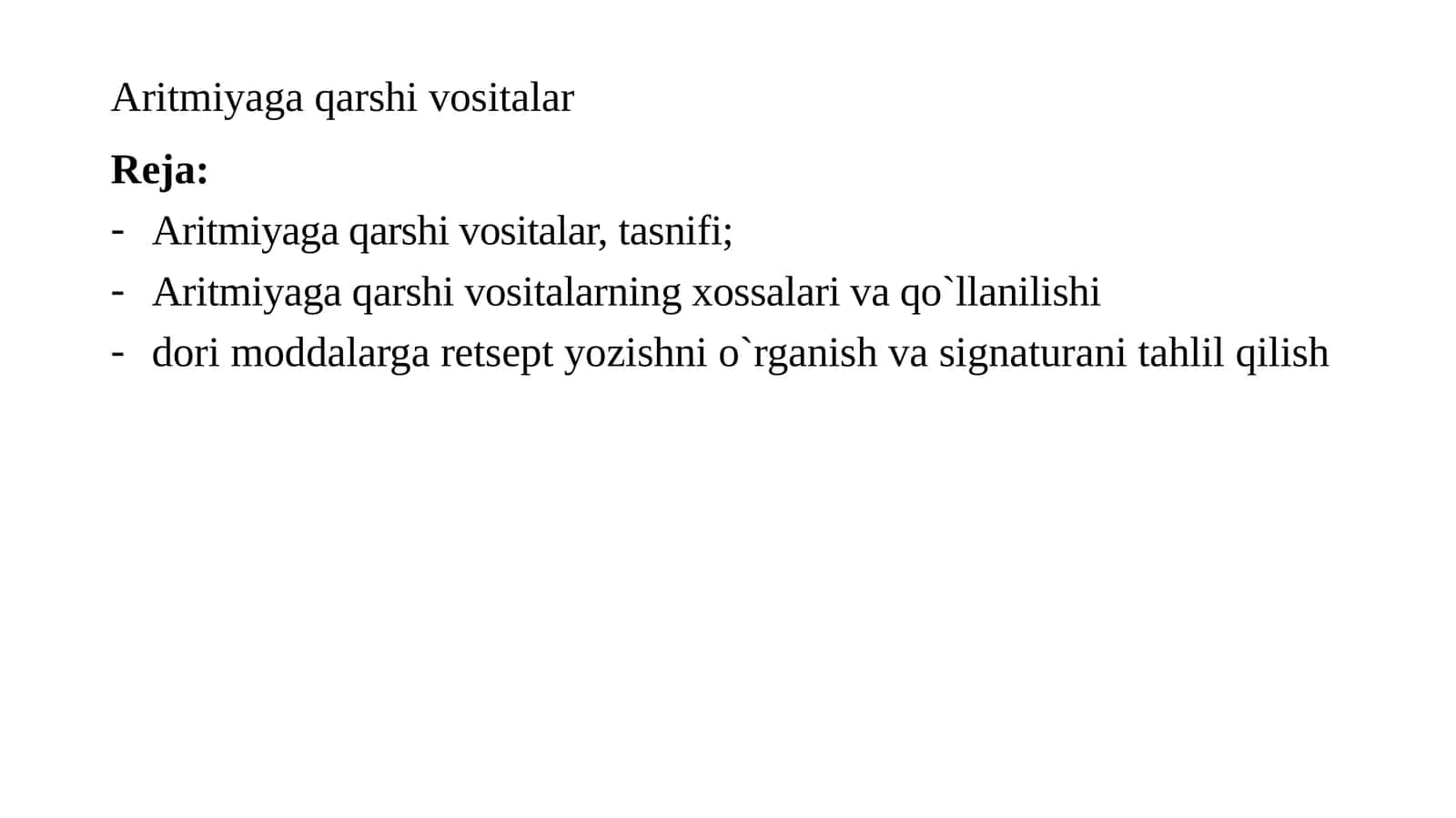 Aritmiyagaqarshivositalar 1
