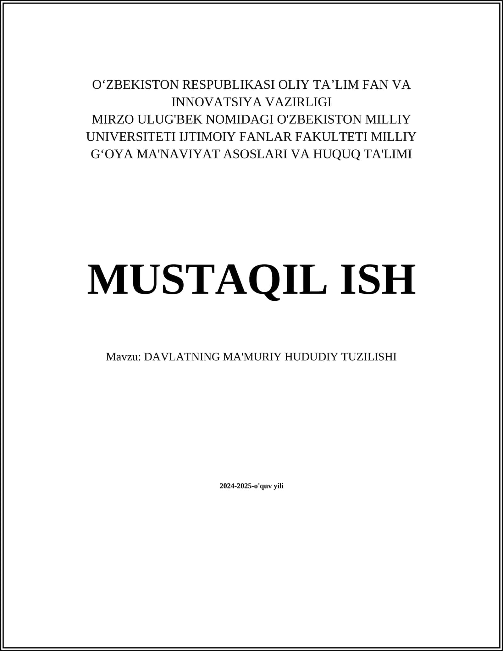 MA'MURIY-HUDUDIY BIRLIK TIZIMI 1