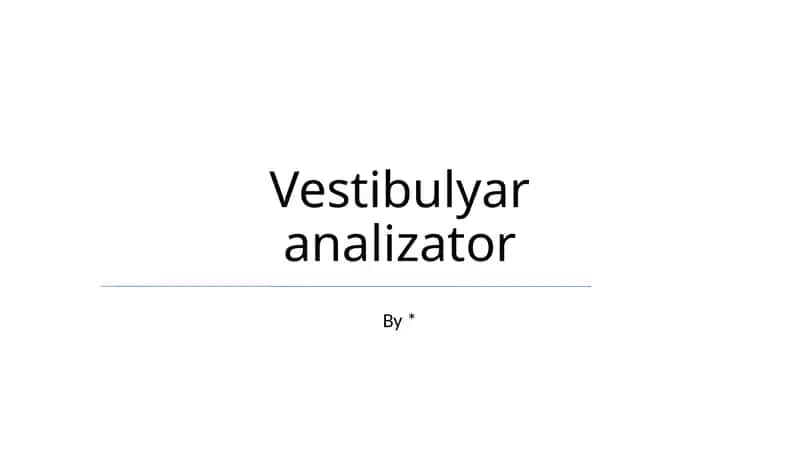 Vestibulyar analizator 1