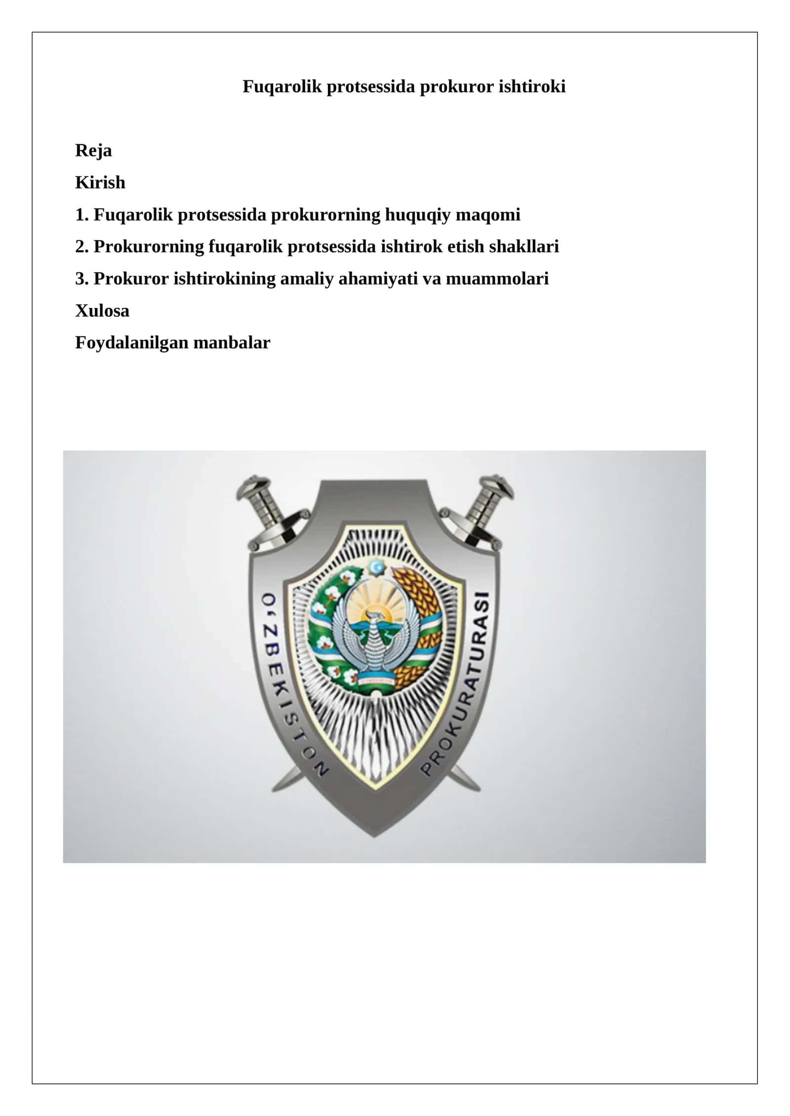 Fuqarolik protsessida prokuror ishtiroki 1