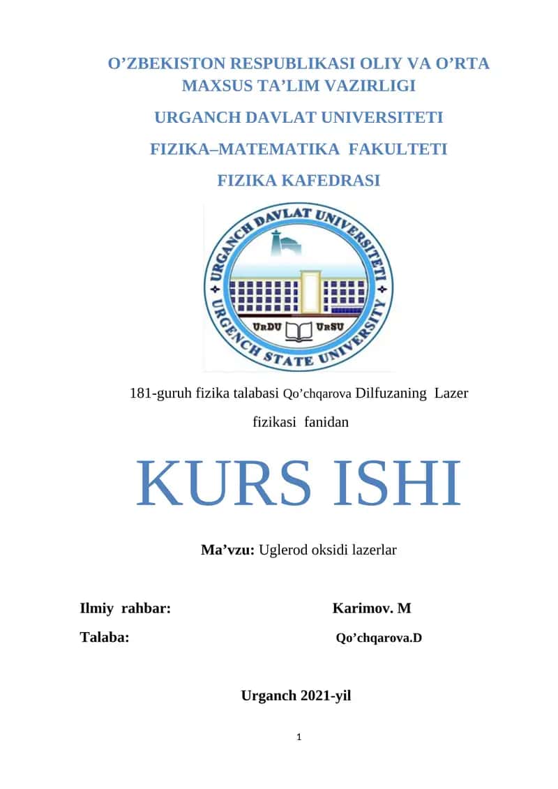 Uglerod oksidi lazerlar 1