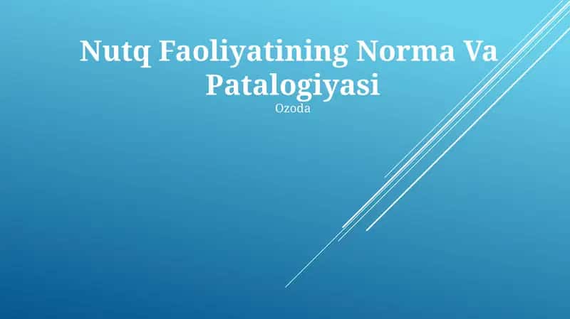Nutq Faoliyatining Norma Va Patalogiyasi 1