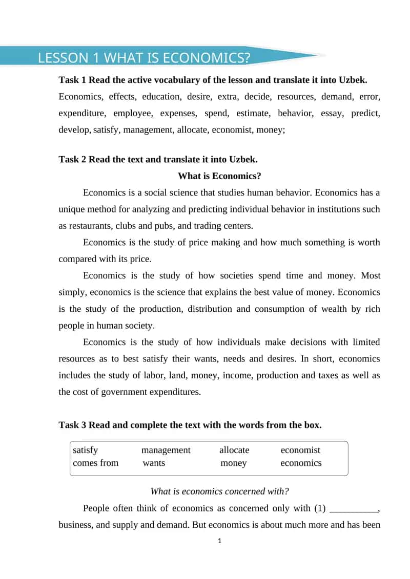 What is Economics? 1