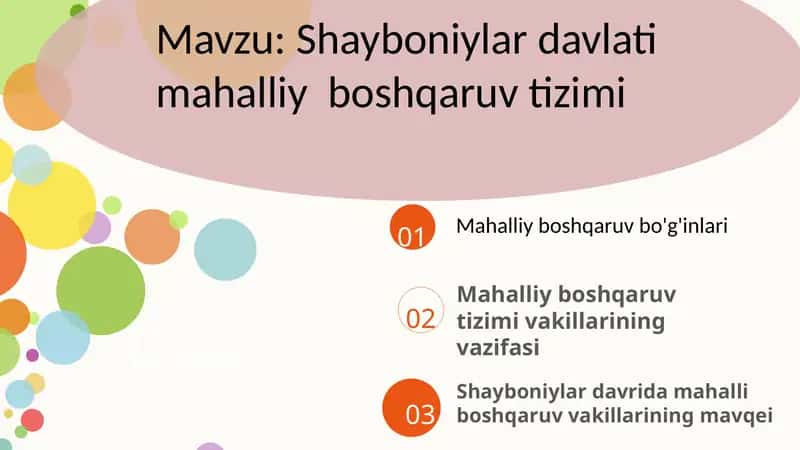 Shayboniylar davlati mahalliy boshqaruv tizimi 1