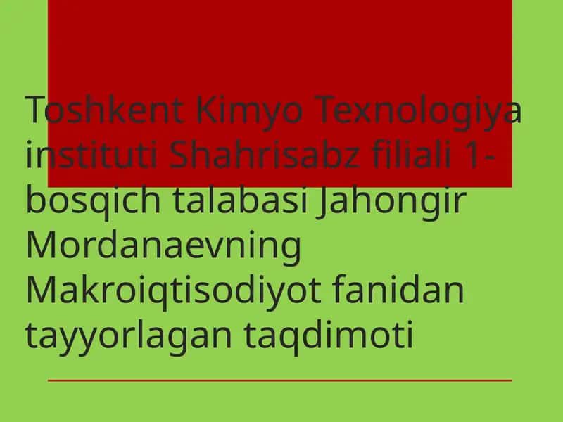 Yalpi talab va yalpi taklif modeli 1