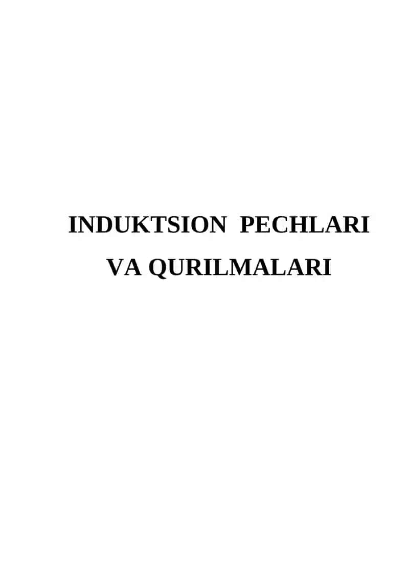 Induktsion pechlari va qurilmalari