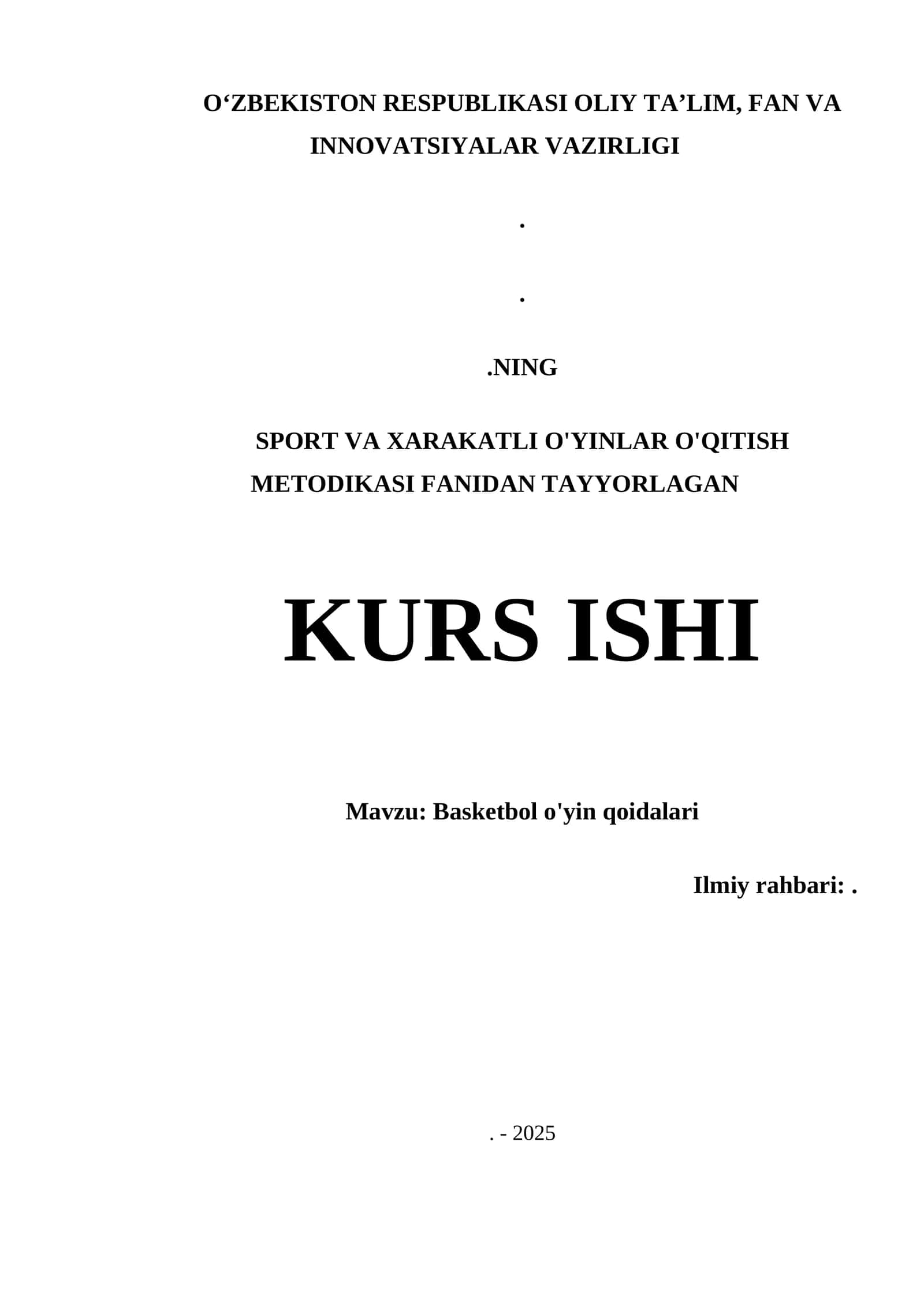 Basketbol o'yin qoidalari 1
