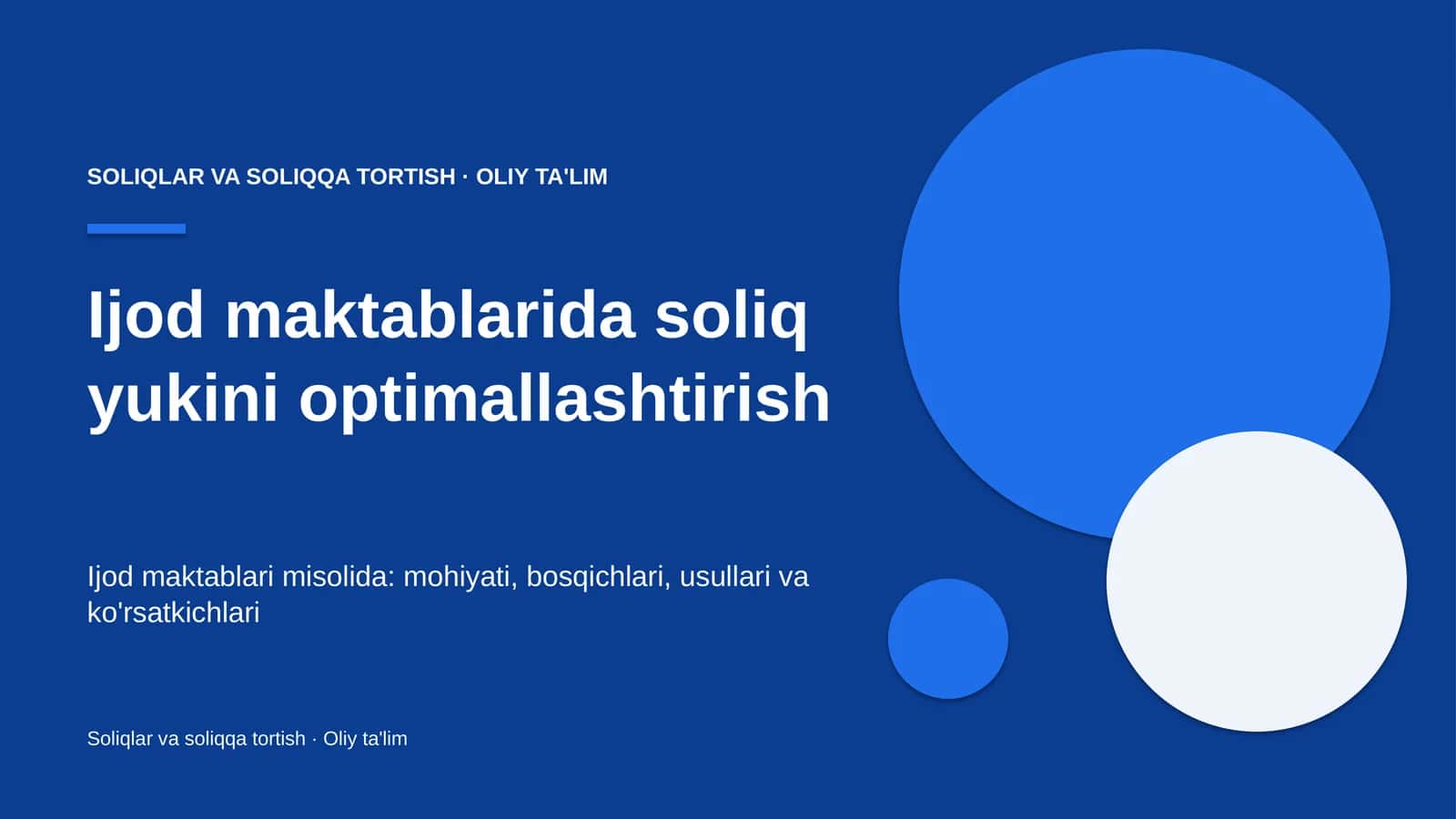 Ijod maktablarida soliq yukini optimallashtirish 1