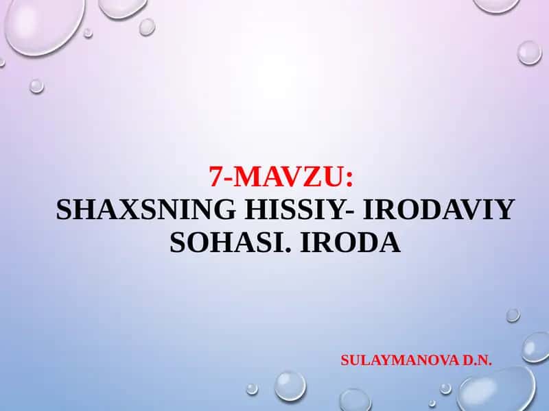 HISSIYOT HAQIDA TUSHUNCHA 1