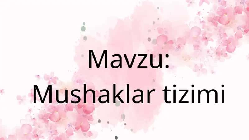 Mushaklar tizimi 1