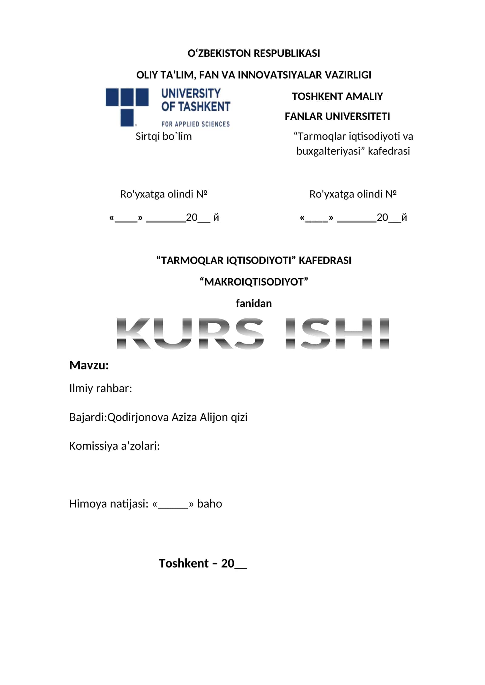 Bozor va tavakkalchilik 1