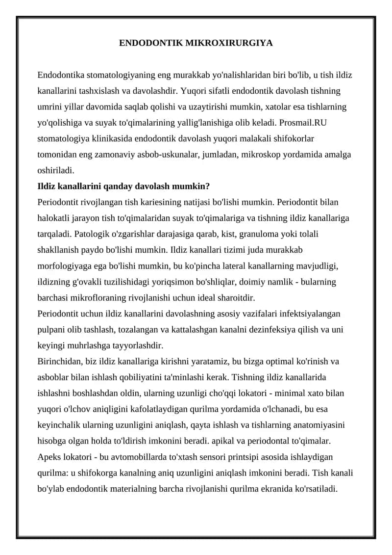 ENDODONTIK MIKROXIRURGIYA 1