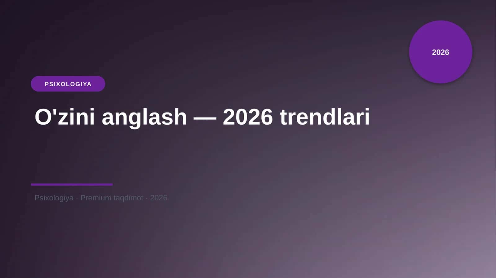 O'zini anglash — 2026 trendlari 1