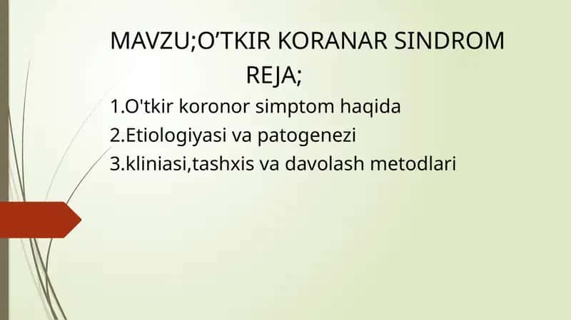 O’TKIR KORANAR SINDROM 1