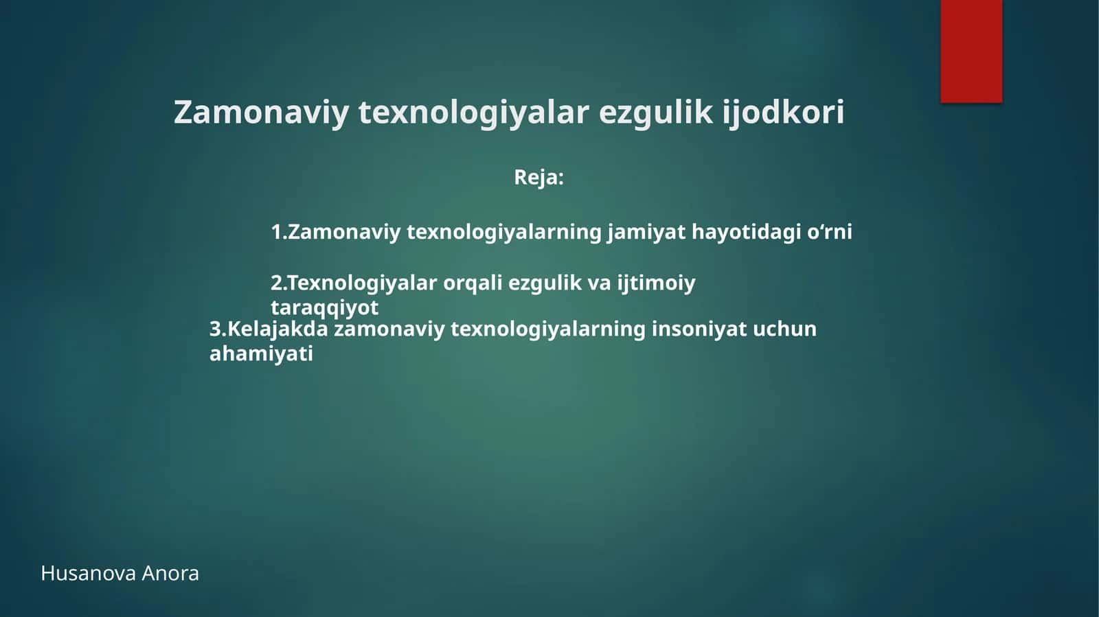 Zamonaviy texnologiyalarning jamiyathayotidagi o‘rni 1