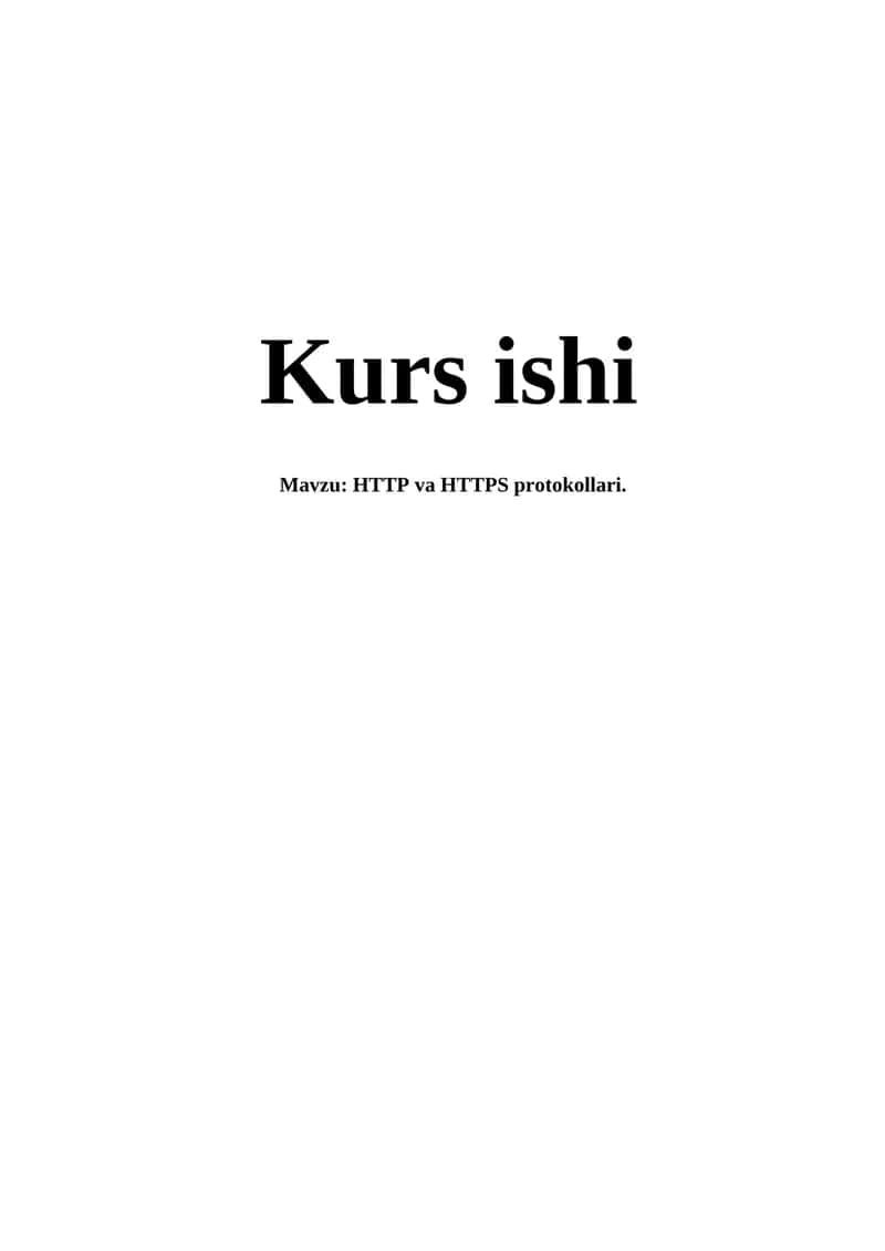 HTTP va HTTPS protokollari 1