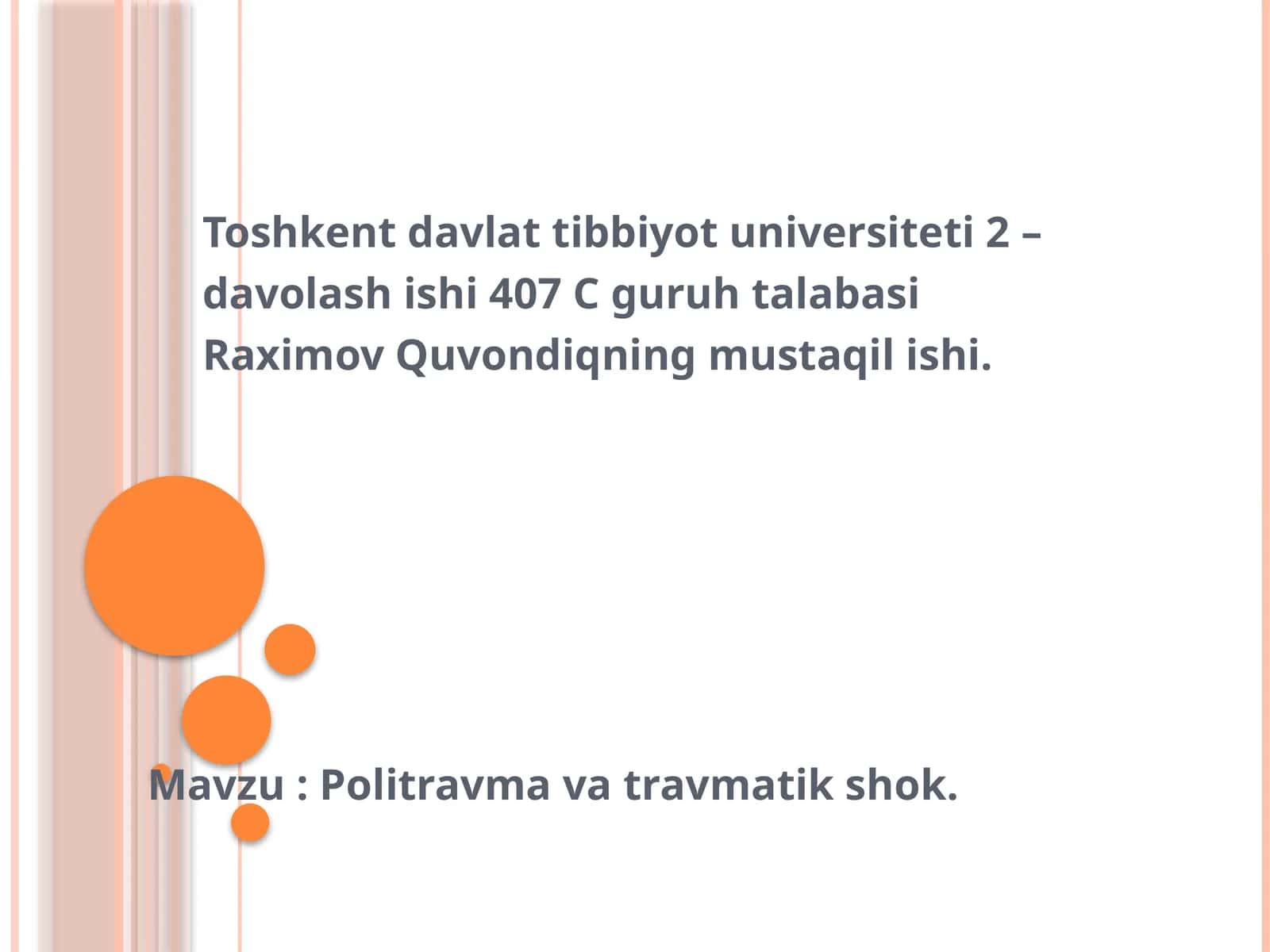 Politravma va travmatik shok 1