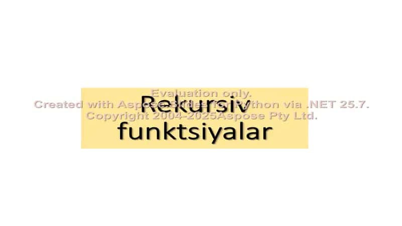 Rekursiv funktsiyalar 1