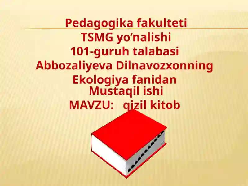 QIZIL KITOB