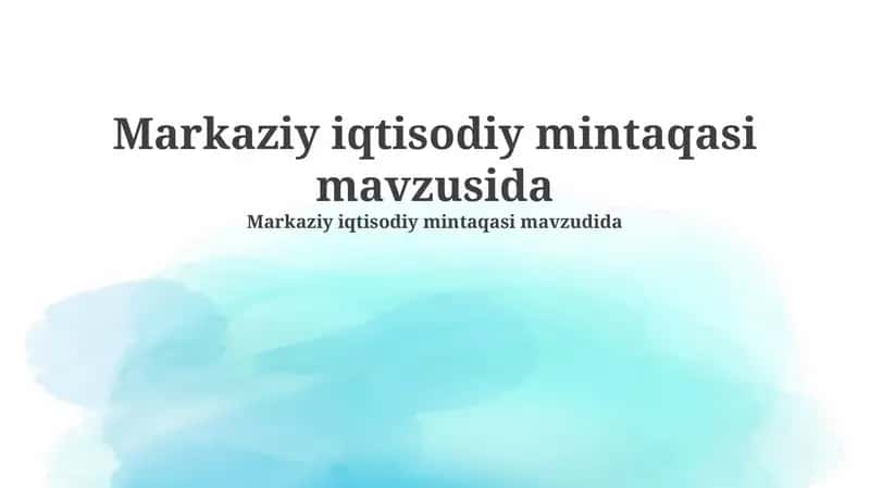 Markaziy iqtisodiy rayon 1