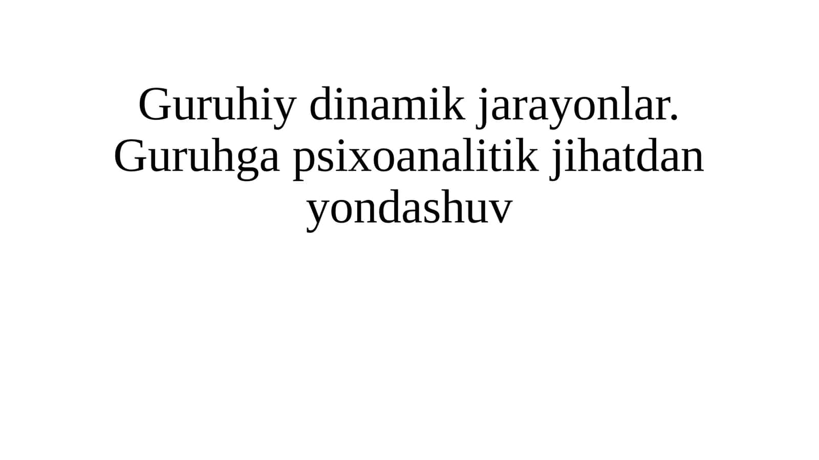 Guruh dinamikasi 1