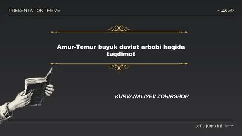 Amur-Temur buyuk davlat arbobi haqida taqdimot 1