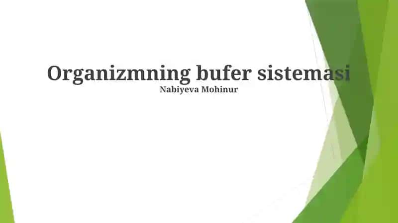Organizmning bufer sistemasi