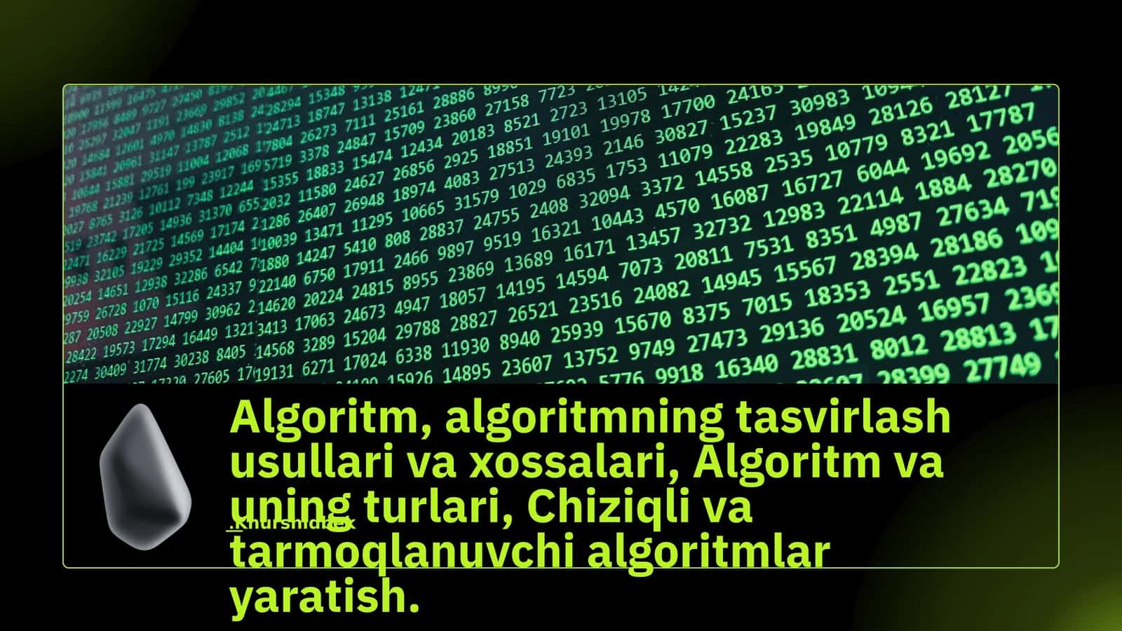 Algoritm va Uning Tasvirlash Usullari 1