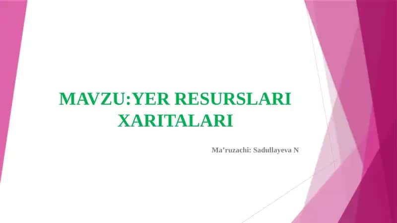 YERRESURSLARI XARITALARI 1
