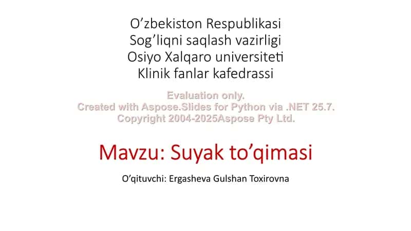 Suyak to’qimasi 1