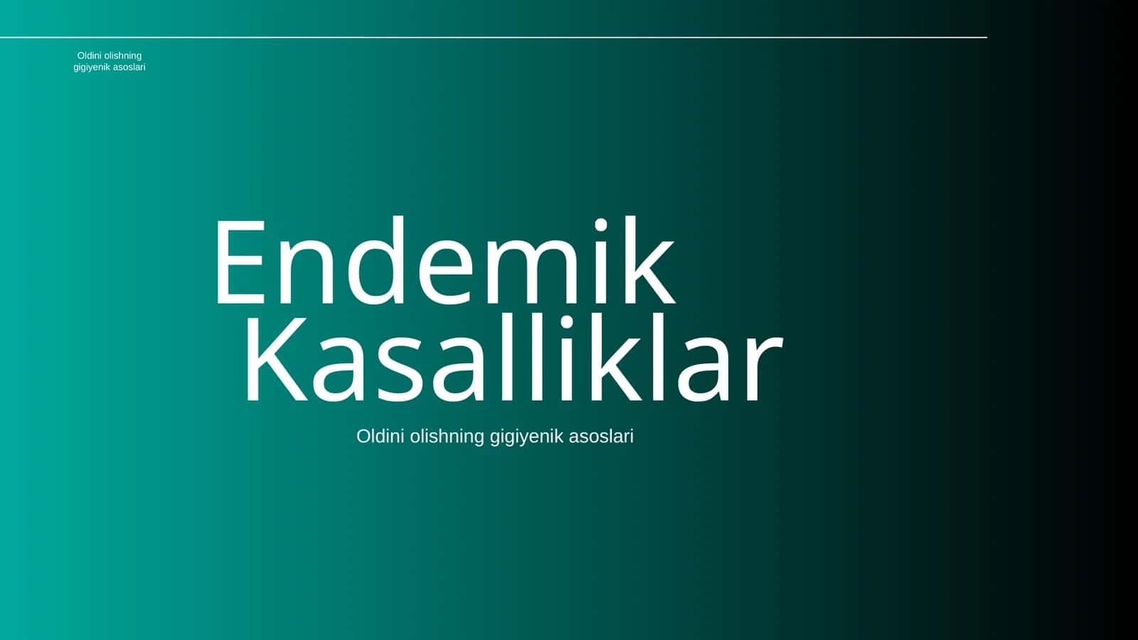 Endemik Kasalliklar Oldini Olishning Gigiyenik Asoslari 1