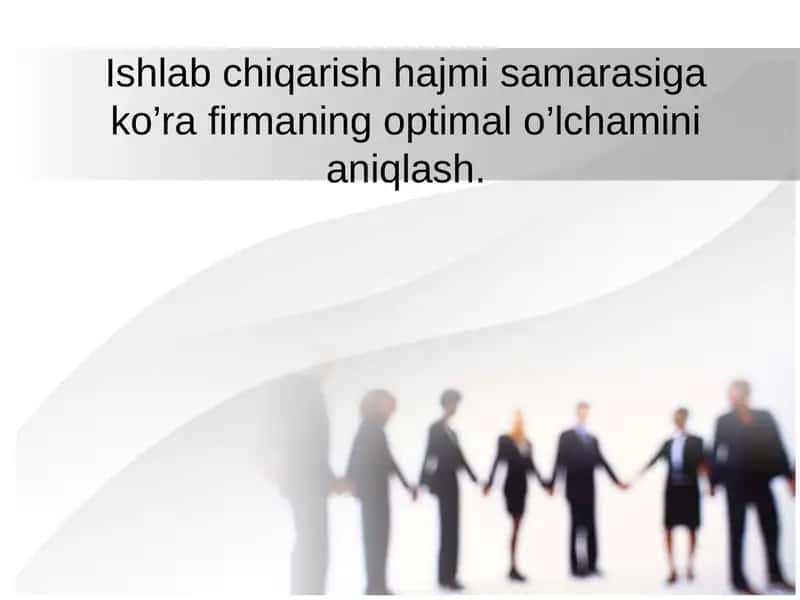 Ishlabchiqarish hajmi samarasi 1