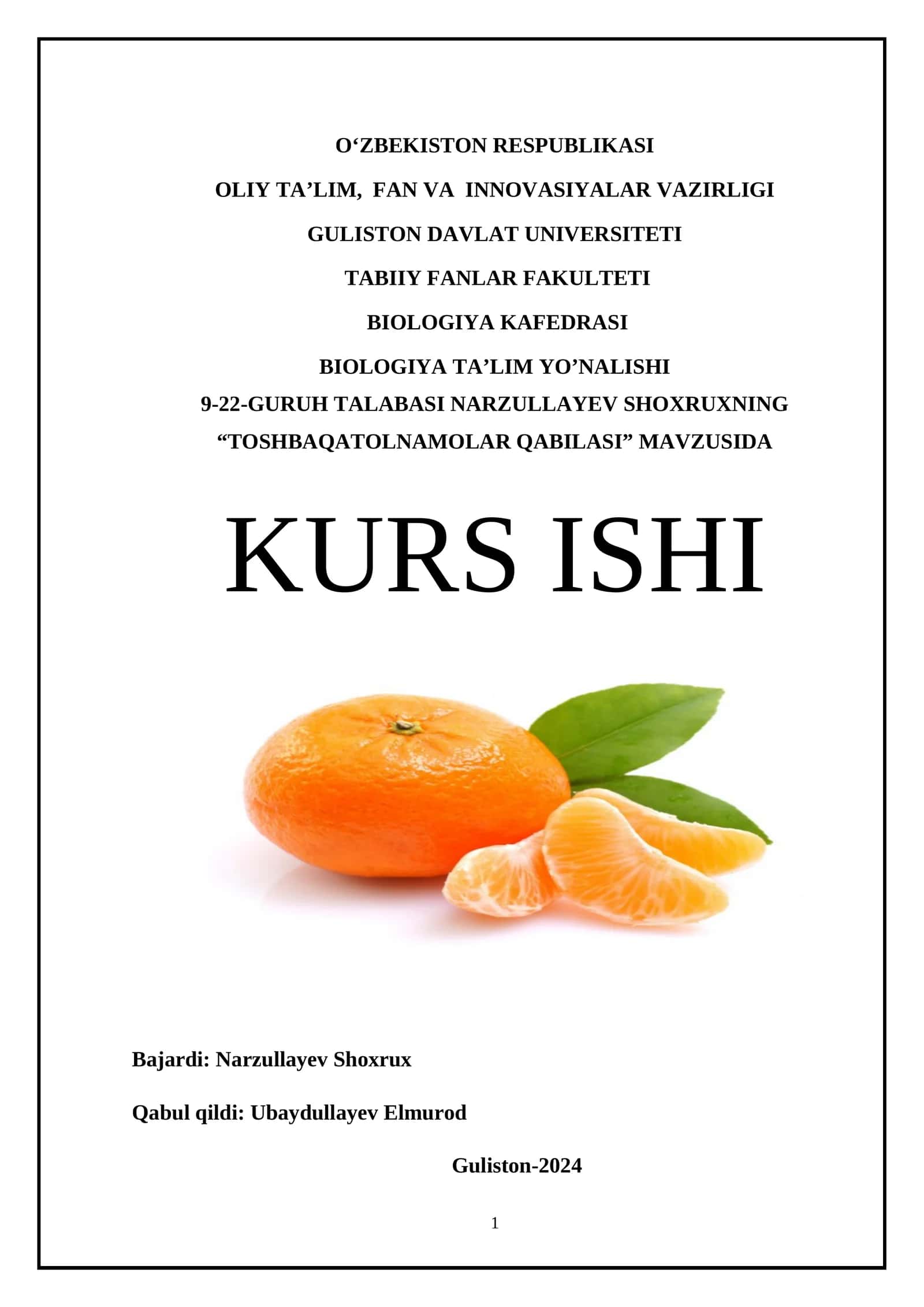 Toshbaqatolnamolar qabilasi 1
