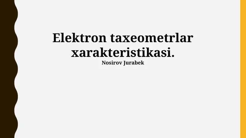 Elektron Taksometrlar 1