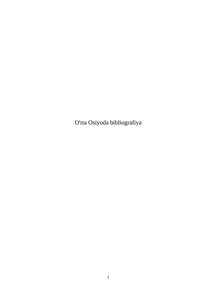 O'rta Osiyoda bibliografiya