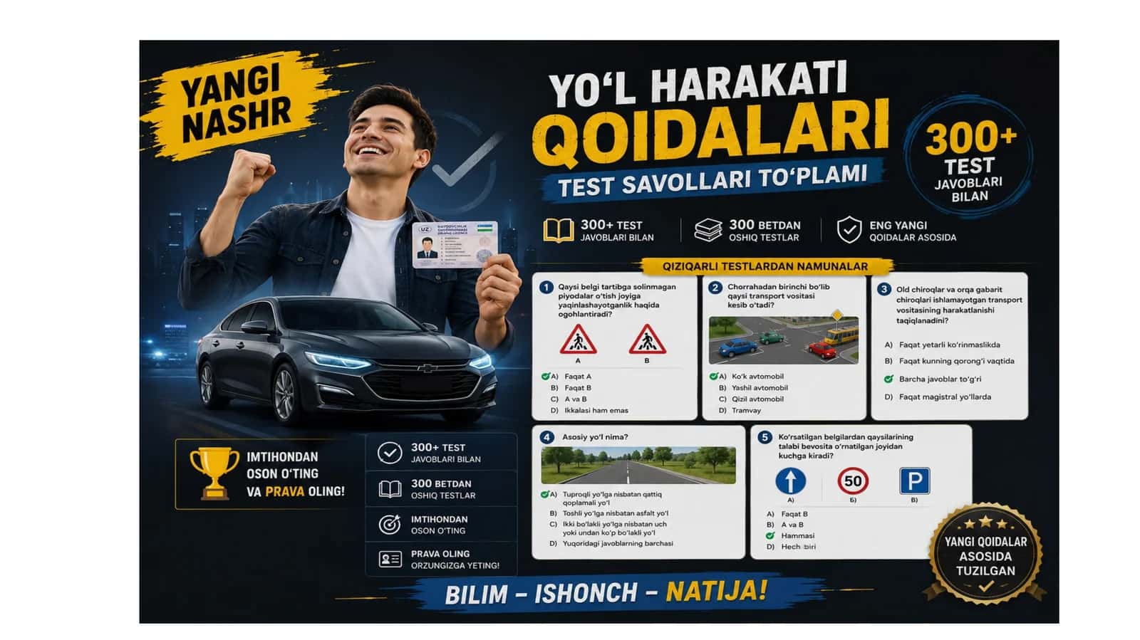 Avtotest qoidalari test savollari to‘plami 1