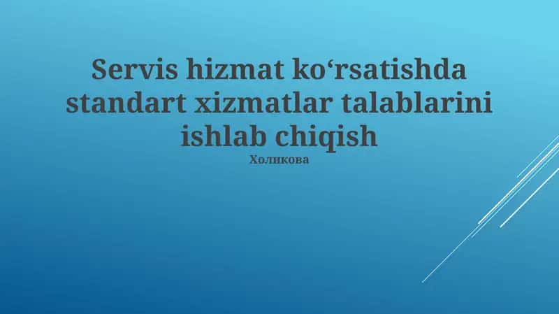 Xizmat Ko'rsatish Bitimlari Ta'rifi 1