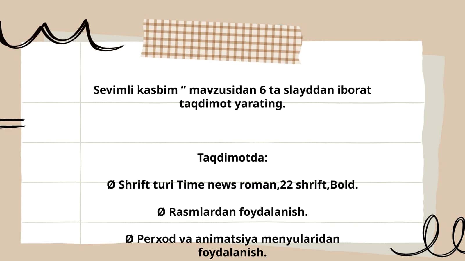 Sevimli kasbim 1