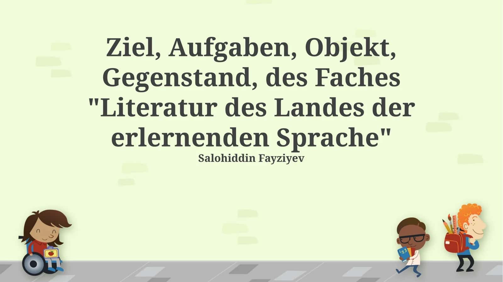 Literatur des Landes der erlernenden Sprache 1