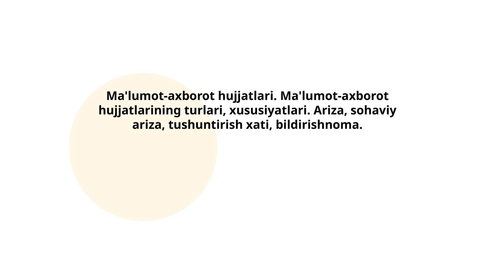 Ma'lumot-axborot hujjatlari 1