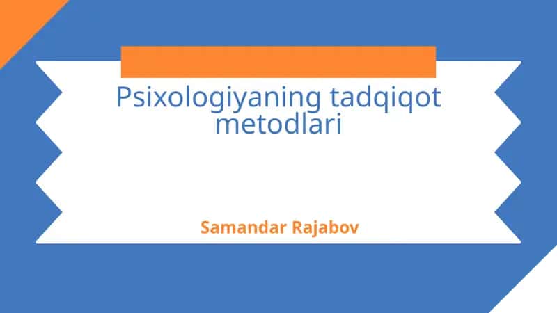 Psixologiyaning tadqiqot metodlari 1