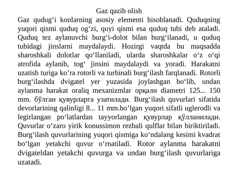 gaz burg‘ilash quvurlari 1