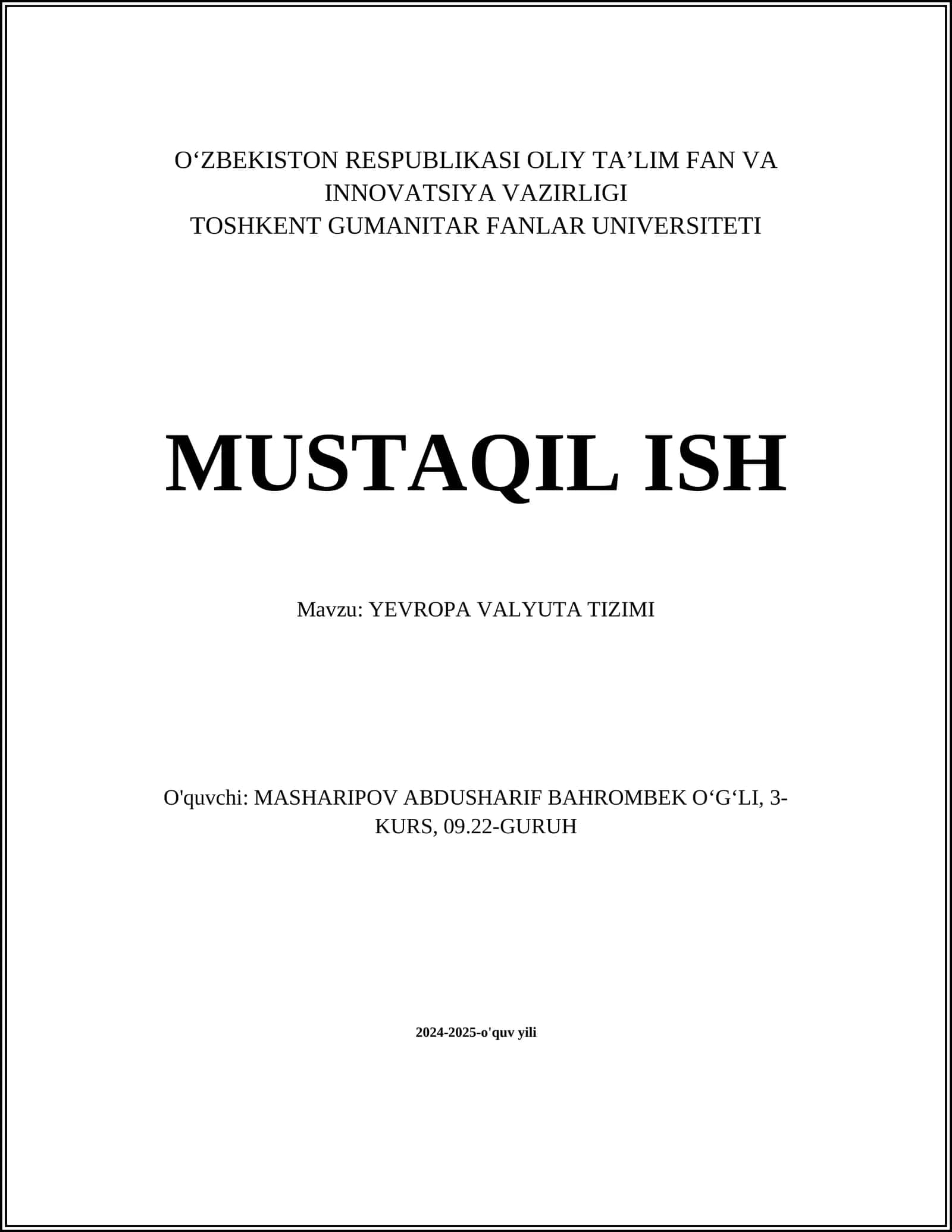 YEVROPA VALYUTA TIZIMI 1