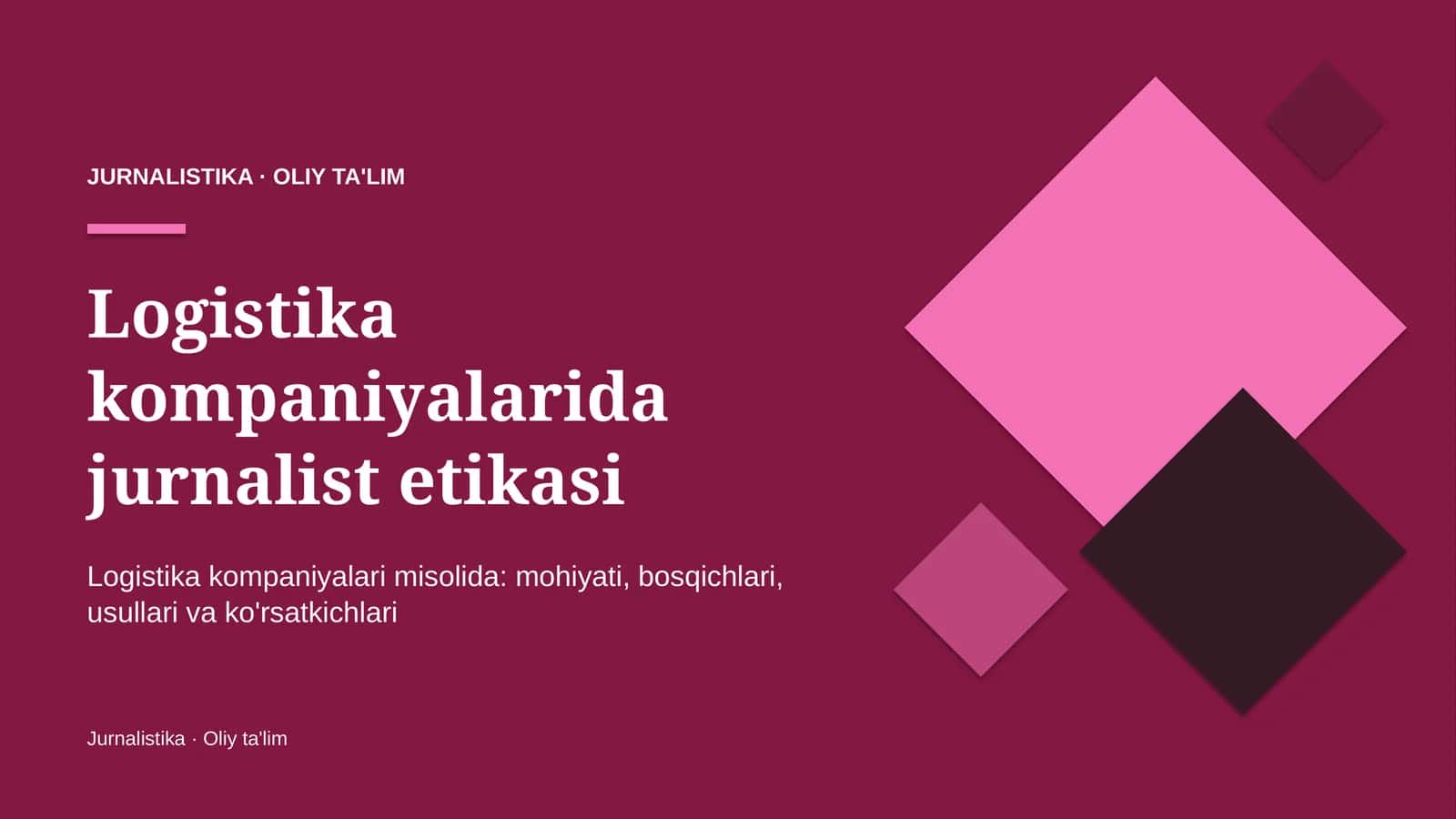 Logistika kompaniyalarida jurnalist etikasi 1