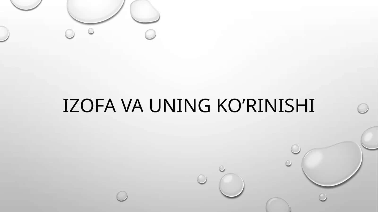 Izofa va uning ko’rinishi 1