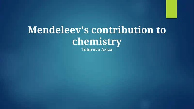 The Genesis of Order: Mendeleev's Periodic Law 1