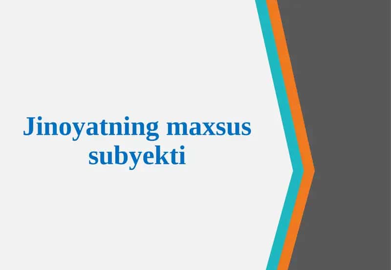 Jinoyatning maxsus subyekti 1