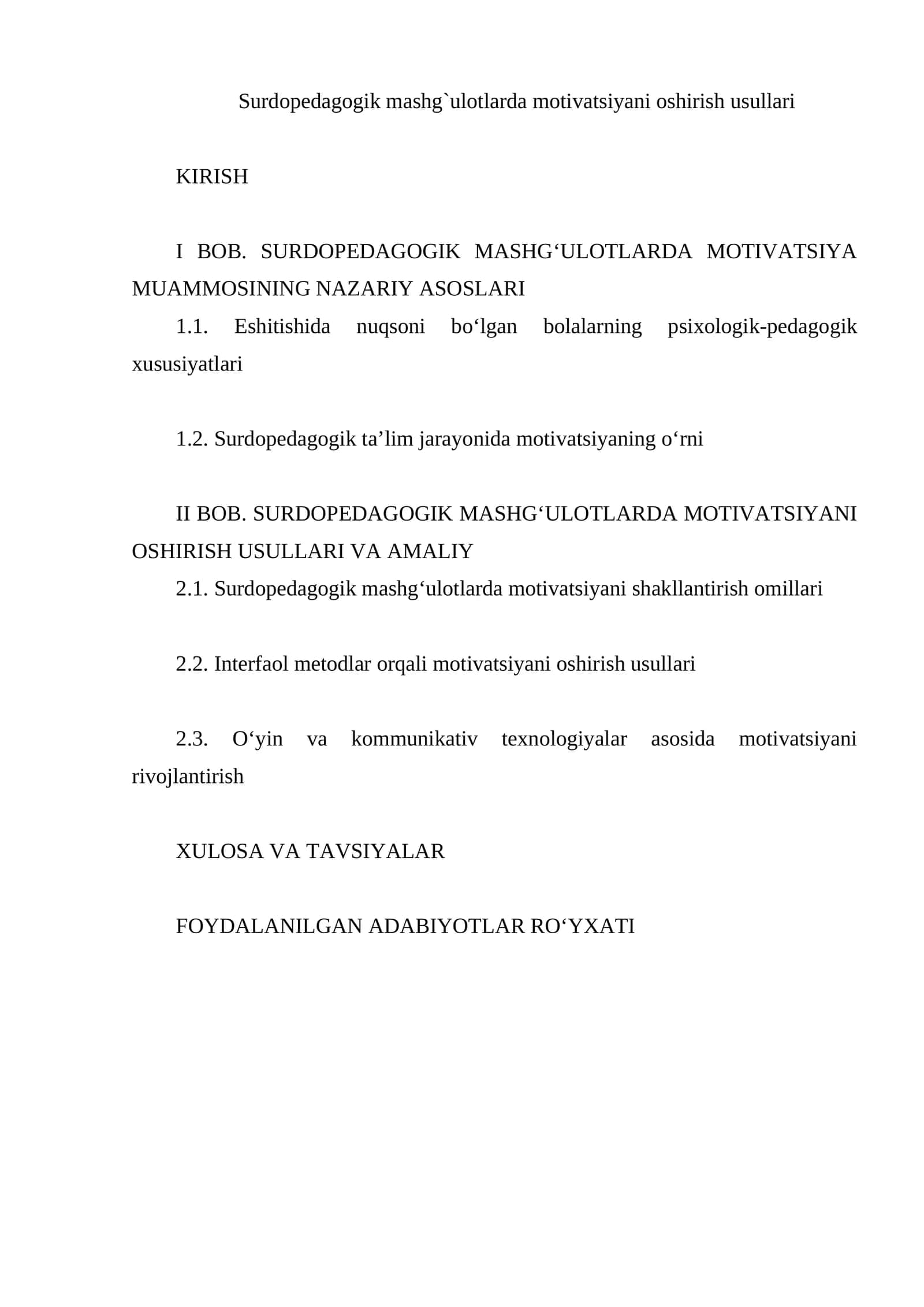 Surdopedagogik mashg`ulotlarda motivatsiyani oshirish usullari 1